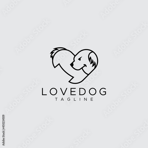love dog vector graphic monoline download