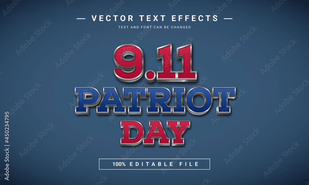 Usa 9.11 patriot day text effect Vector Usa 9.11 patriot day text effect Vector