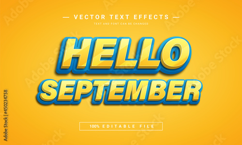 Hello september Editable text effect template