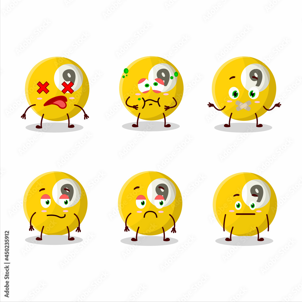 Billiards ball cartoon character with nope expression Billiards ball cartoon character with nope expression