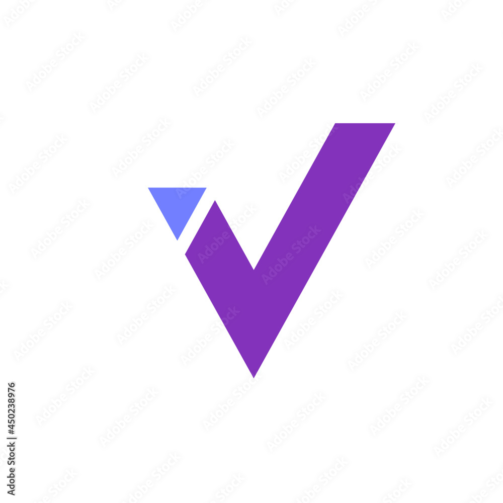3d check mark v logo. 3d check mark v logo.