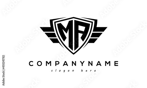  Wings shield letter MA logo vector