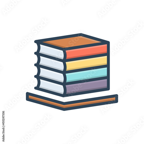 Color illustration icon for books
