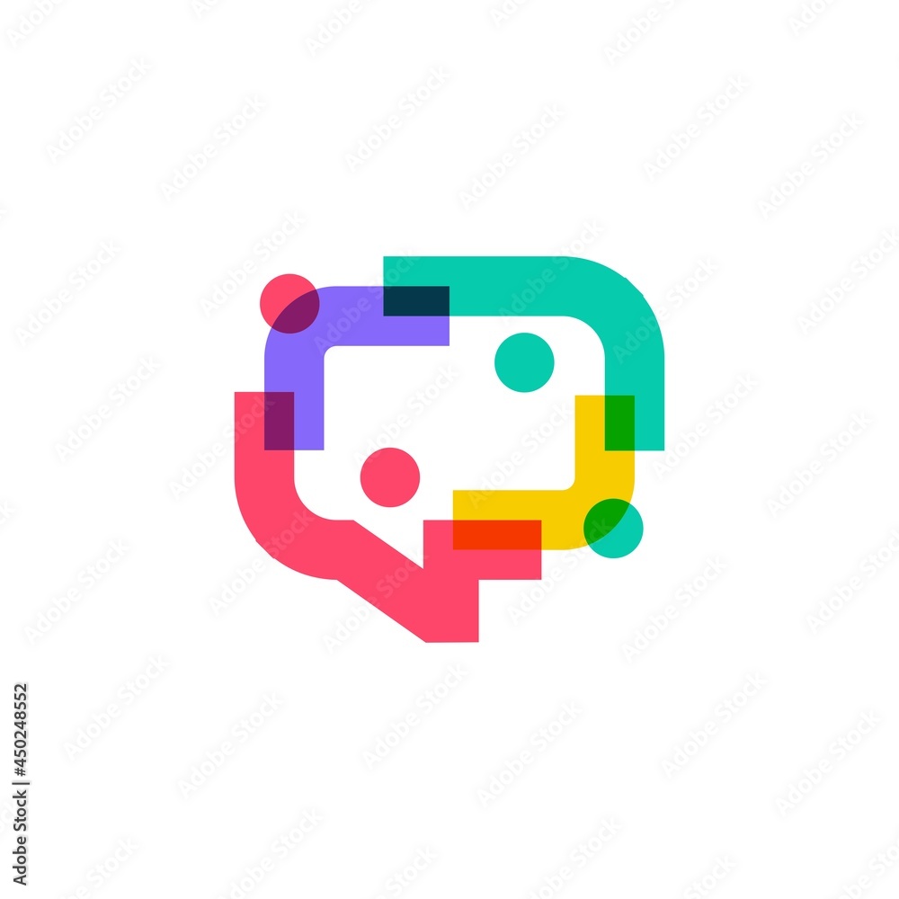 people talk diversity family together human unity chat bubble logo vector icon illustration