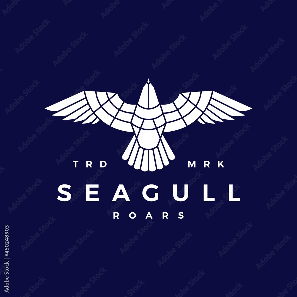 seagull roar flat flying logo vector icon illustration Stock Vector | Adobe  Stock