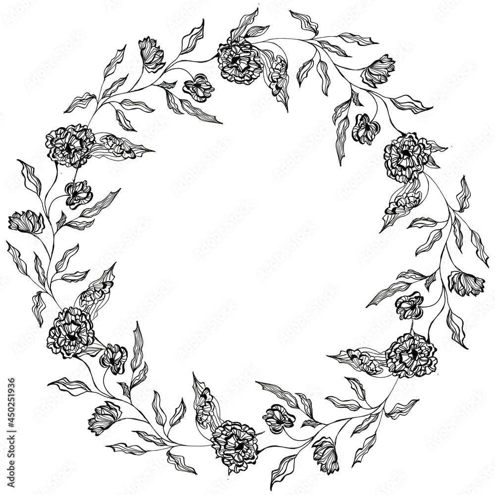 Fototapeta premium Floral wreath.