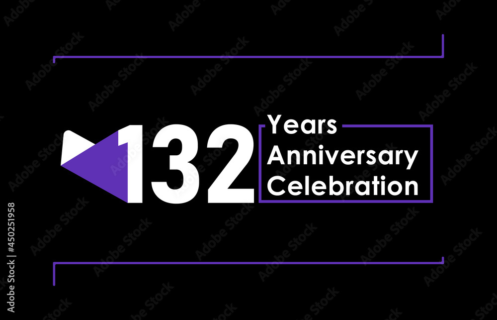 132 Years Anniversary Celebration Vector Template Design 132 Years Anniversary Celebration Vector Template Design