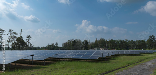 Fototapeta Naklejka Na Ścianę i Meble -  Solar Cell for clean energy, coppy space for messages.