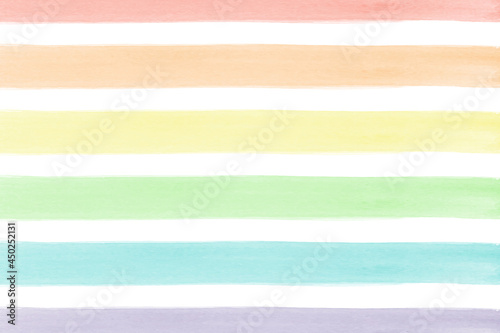Rainbow Watercolor Brush Stroke Stripes. 
Abstract Colorful Painted Stripes.