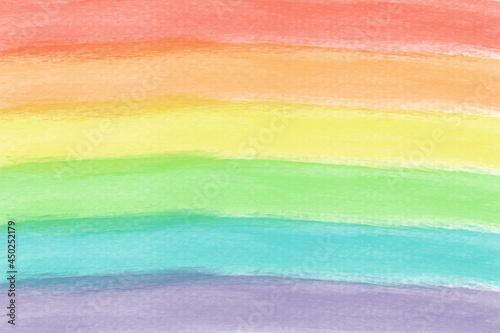 Rainbow Watercolor Brush Stroke Background. 
Abstract Colorful Painted Stripes.