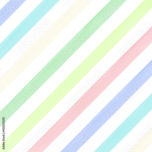Watercolor Seamless Pattern With Pastel Stripes