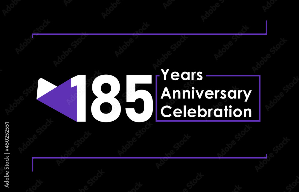 185 Years Anniversary Celebration Vector Template Design 185 Years Anniversary Celebration Vector Template Design