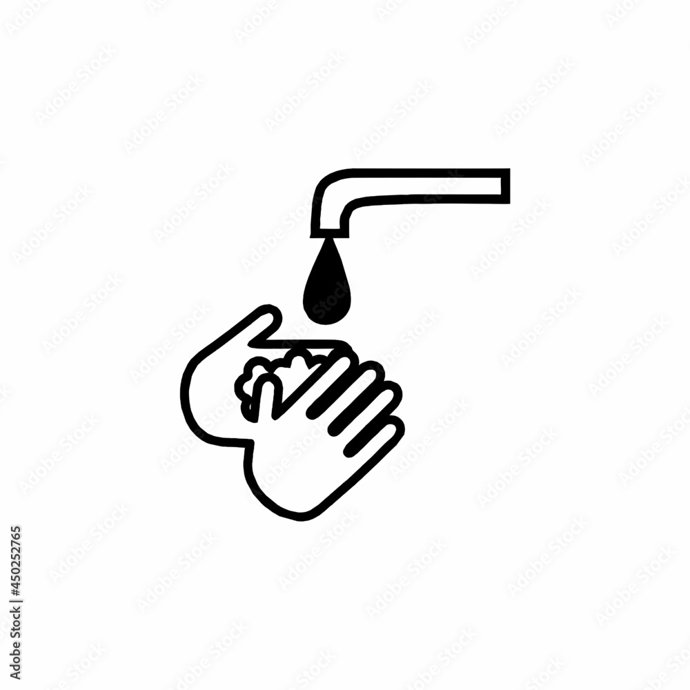Washing hands icon, outline style Washing hands icon, outline style
