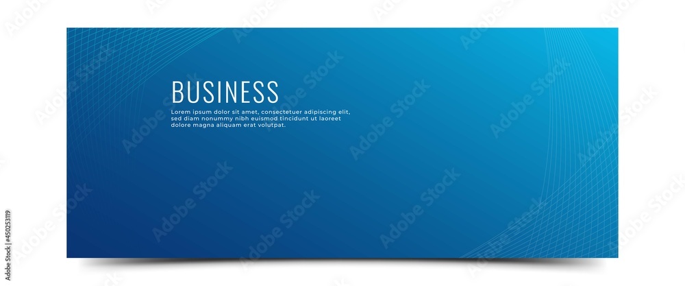 Editable Business banner template design. Blue gradient color background with abstract line frame and space for the text.