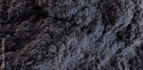 Very dense black smoke wallpaper. Combustion smoke surface. 