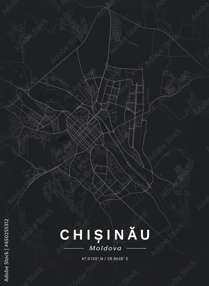 Map of Chișinău, Moldova Map of Chișinău, Moldova