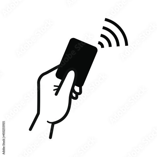 NFC for smartphone scanning. Practical and modern payment methods. Isolated on a blank, editable and changeable background.