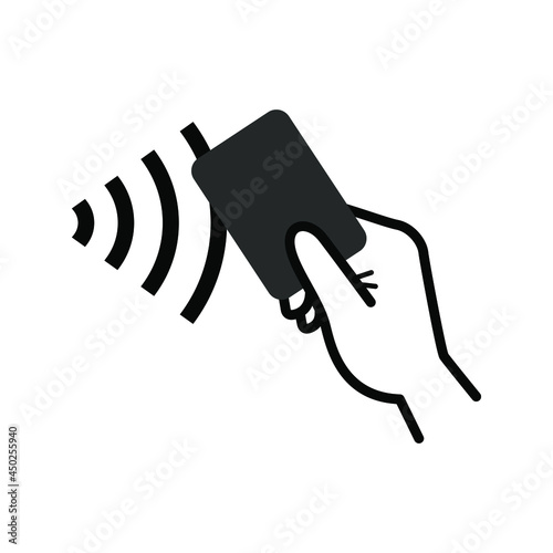 NFC for smartphone scanning. Practical and modern payment methods. Isolated on a blank, editable and changeable background.