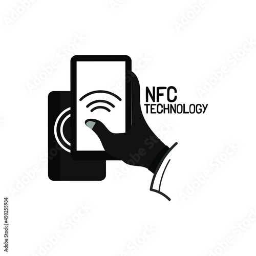 NFC for smartphone scanning. Practical and modern payment methods. Isolated on a blank, editable and changeable background.