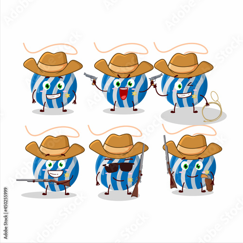 Cool cowboy christmas lights blue cartoon character with a cute hat