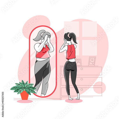 Mental illness or body shaming concept
