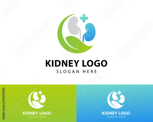 kidney logo creative concept hand care health medical solution