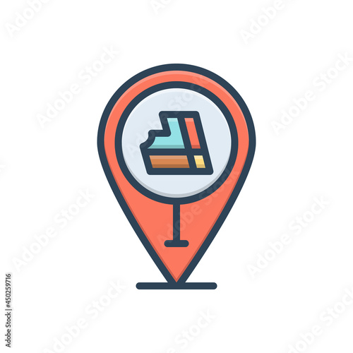Free Download Color illustration icon for place - GFXLoad