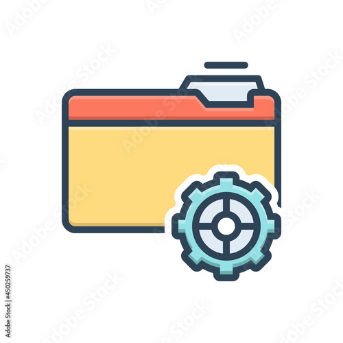 Color illustration icon for setup