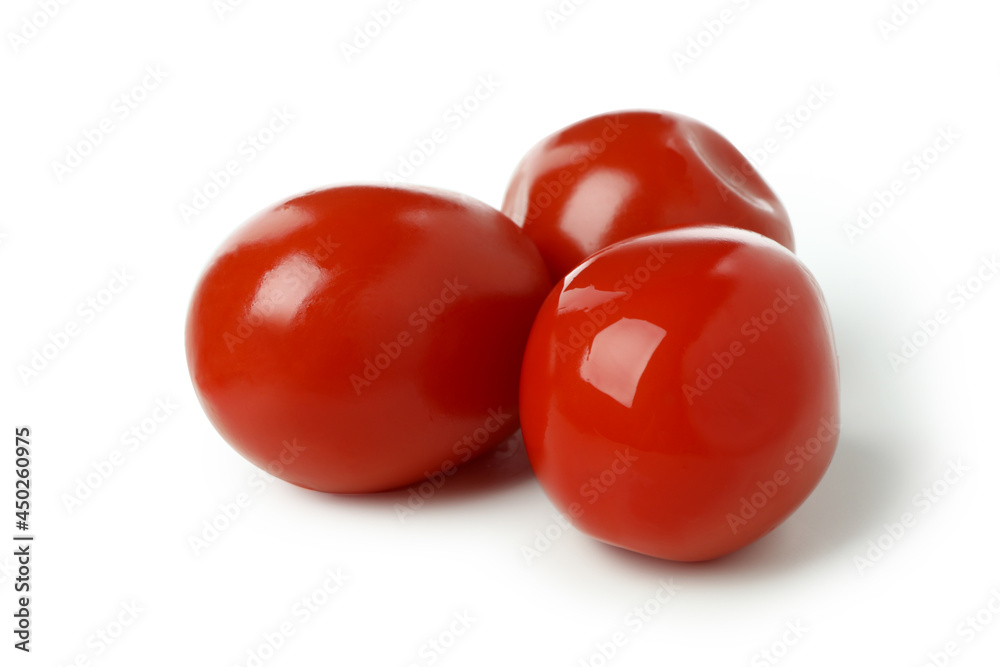 Pickled red tomato isolated on white background Pickled red tomato isolated on white background