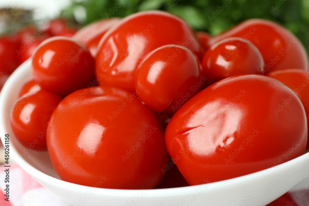 Concept of pickled vegetables with tomatoes, close up Concept of pickled vegetables with tomatoes, close up
