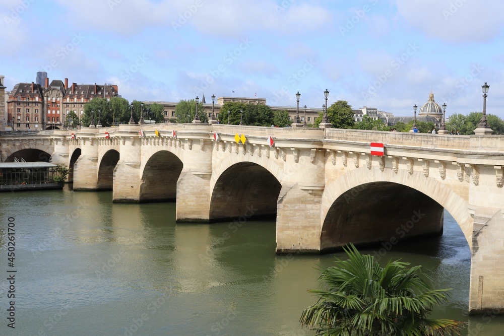 Le pont Neuf ou Pont-Neuf sur le fleuve Seine, ville de Paris, France