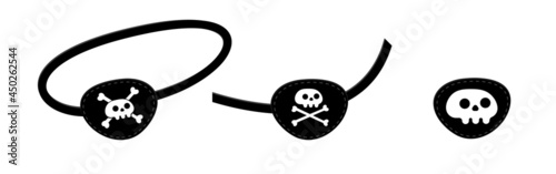 Obraz na plátně Pirate eye patch icon sign flat style design vector illustration isolated on white background