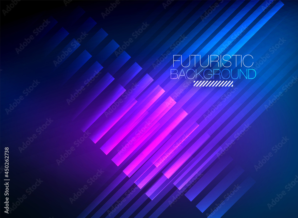 Bright neon color techno abstract background, shiny glowing neon lines in the dark background Bright neon color techno abstract background, shiny glowing neon lines in the dark background
