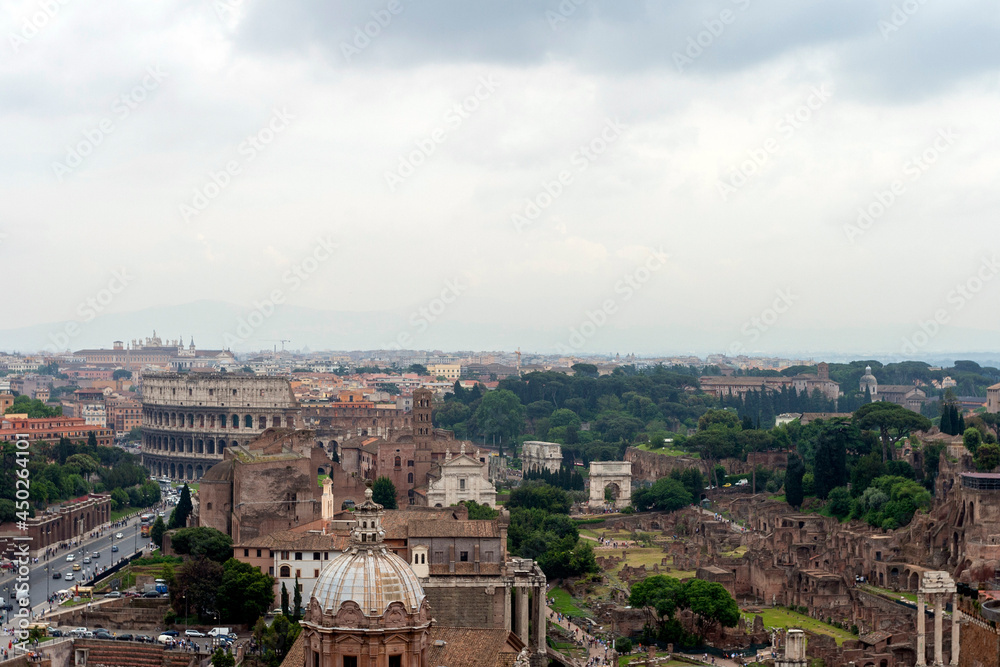 The ruins of the Roman Forum in Rome