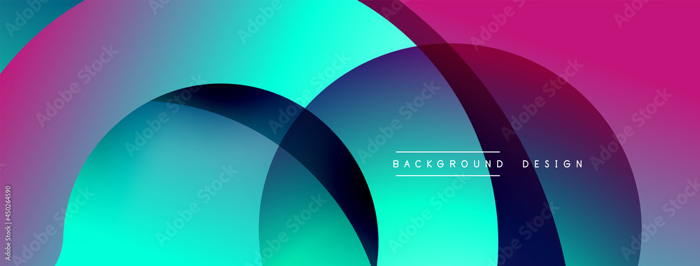Abstract overlapping lines and circles geometric background with gradient colors Abstract overlapping lines and circles geometric background with gradient colors