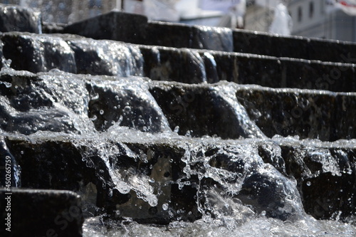 water flowing from a fountain