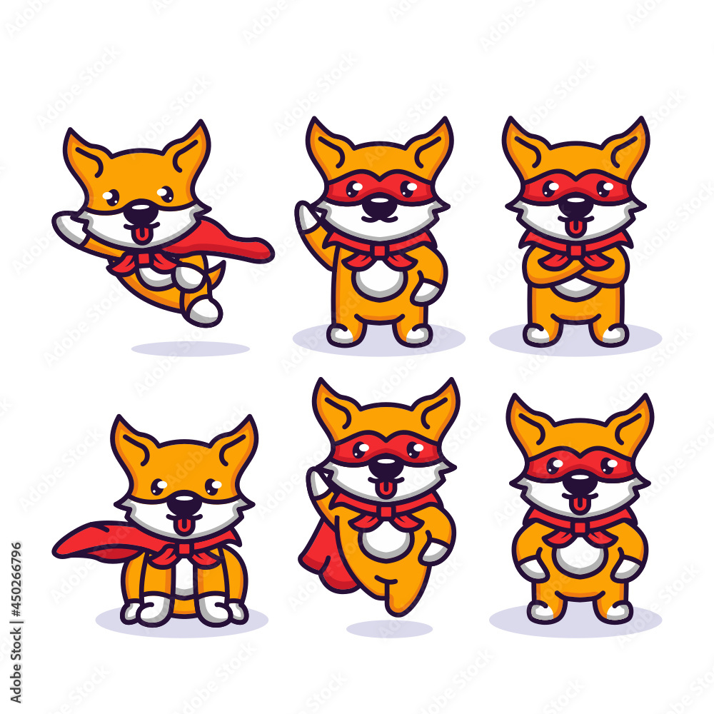 Set of super dog mascot design concept