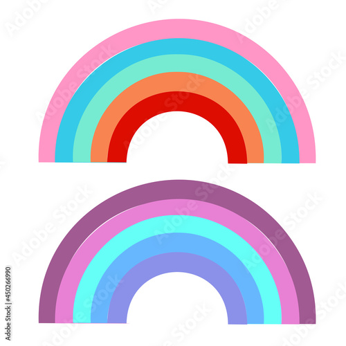 Vintage rainbows, great design for any purposes. Template design. Flat vector design isolated. Cute baby print.