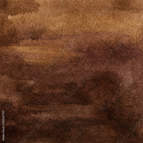Abstract brown watercolor painted background. Hand drawn illustration 