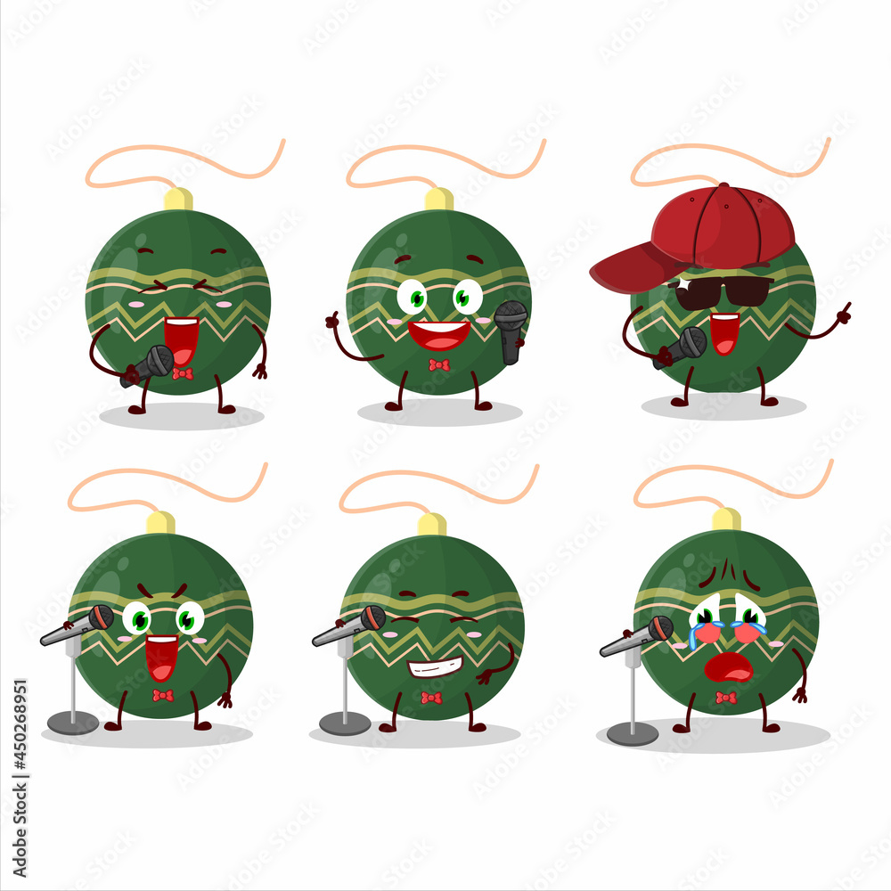A Cute Cartoon design concept of christmas lights green singing a famous song A Cute Cartoon design concept of christmas lights green singing a famous song