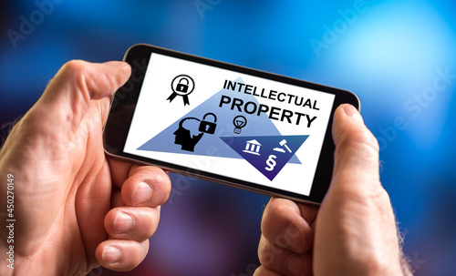 Intellectual property concept on a smartphone