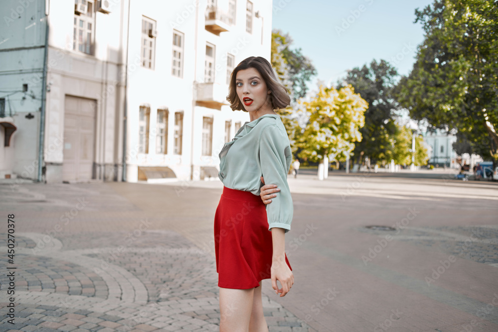 woman walking in the square outdoors leisure fun woman walking in the square outdoors leisure fun