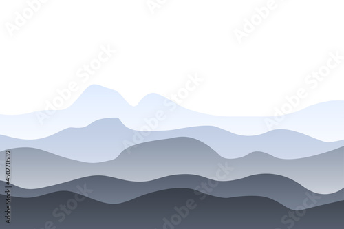 Abstract mountain landscape. Wavy shapes for background.