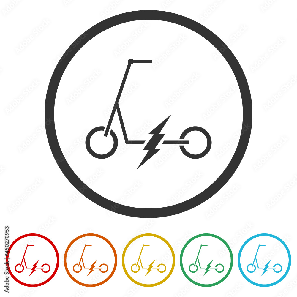 Electric scooter ring icon isolated on white background Electric scooter ring icon isolated on white background