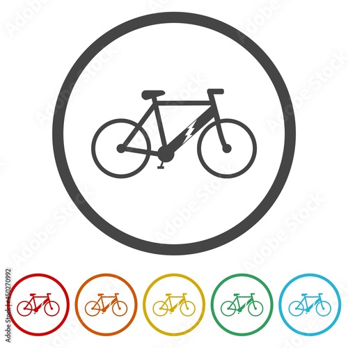 Electric bike rechargeable battery ring icon