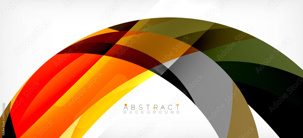 Geometric abstract background. Circle created with overlapping color shapes. Vector Illustration For Wallpaper, Banner, Background, Landing Page Geometric abstract background. Circle created with overlapping color shapes. Vector Illustration For Wallpaper, Banner, Background, Landing Page