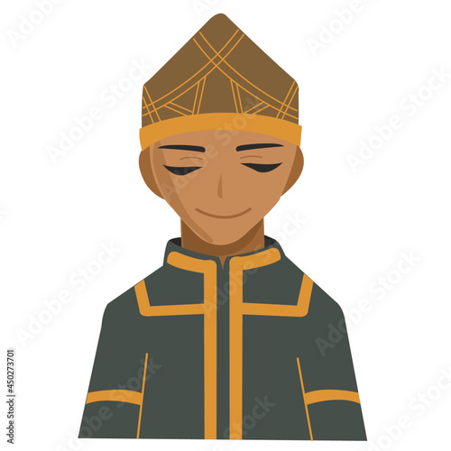 malaysian sabah men with traditional clothing