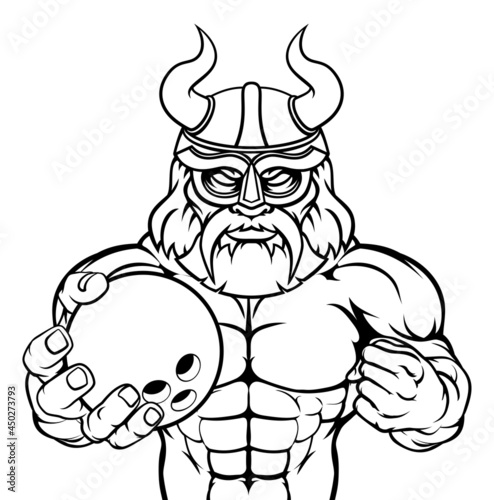 Viking Bowling Sports Mascot