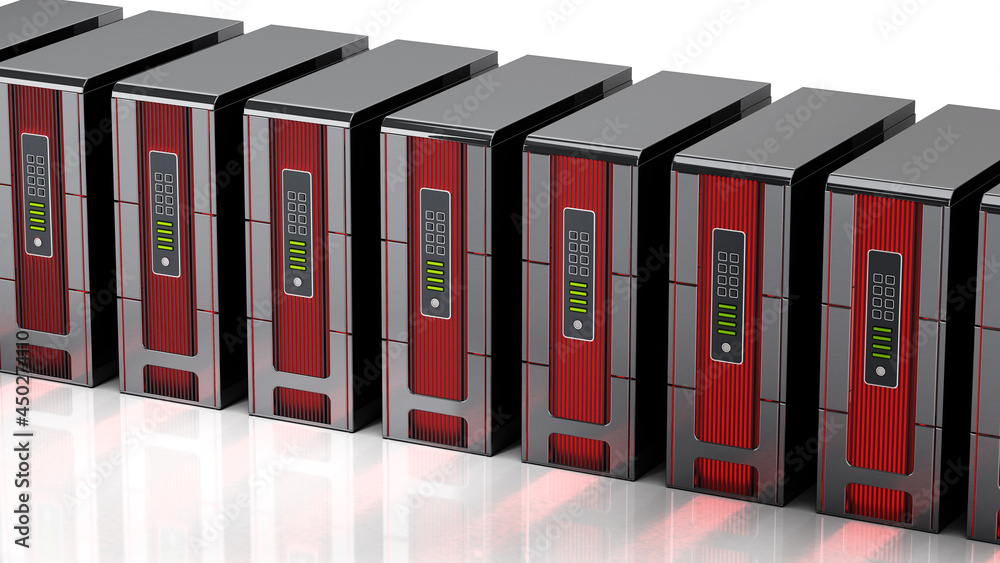 Generic network servers isolated on white background. 3D illustration Generic network servers isolated on white background. 3D illustration