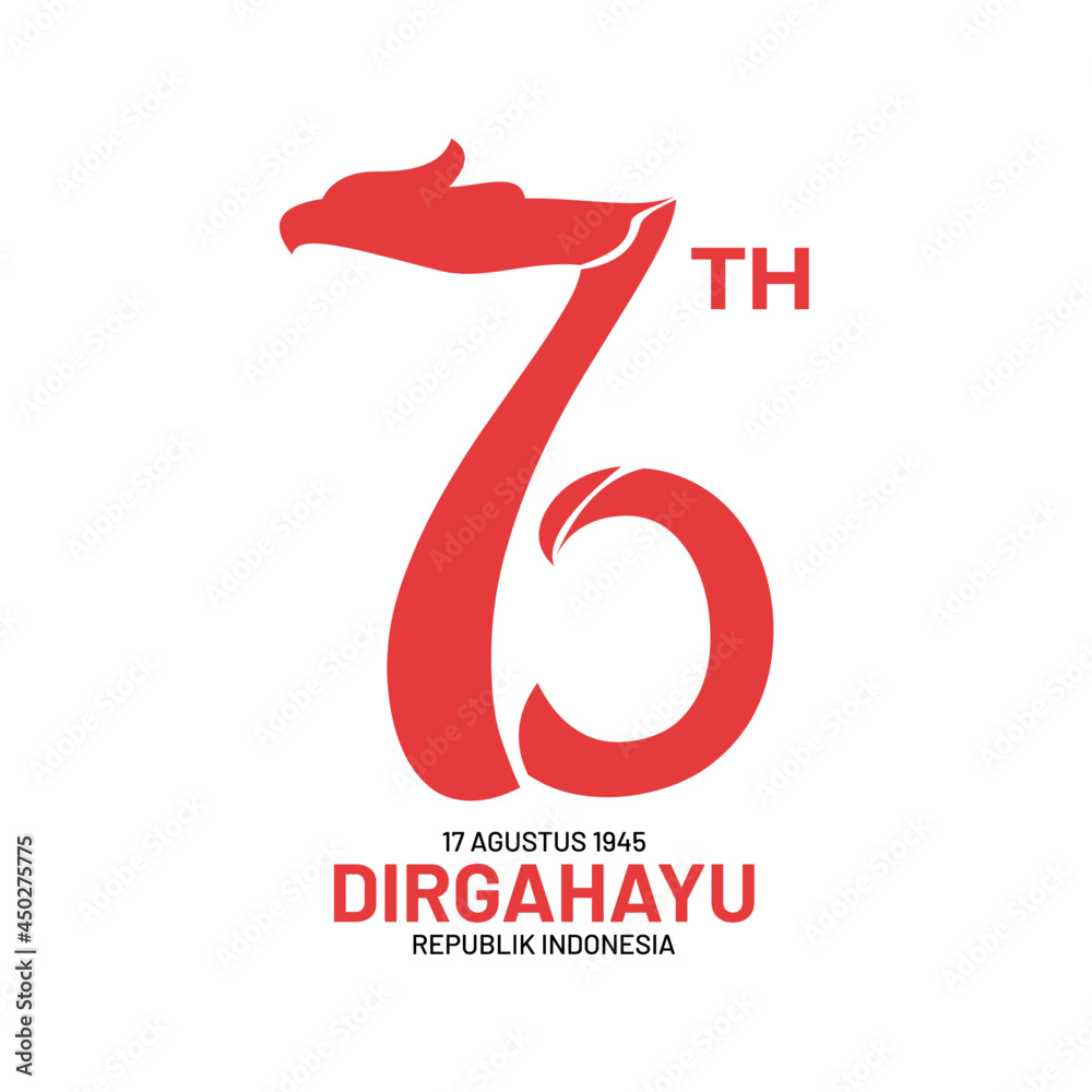 Fototapeta premium Number 76 Logo Lettering With Eagle Motive